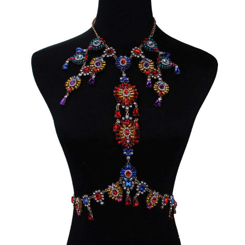 Floral Rhinestone Body Chain N4059