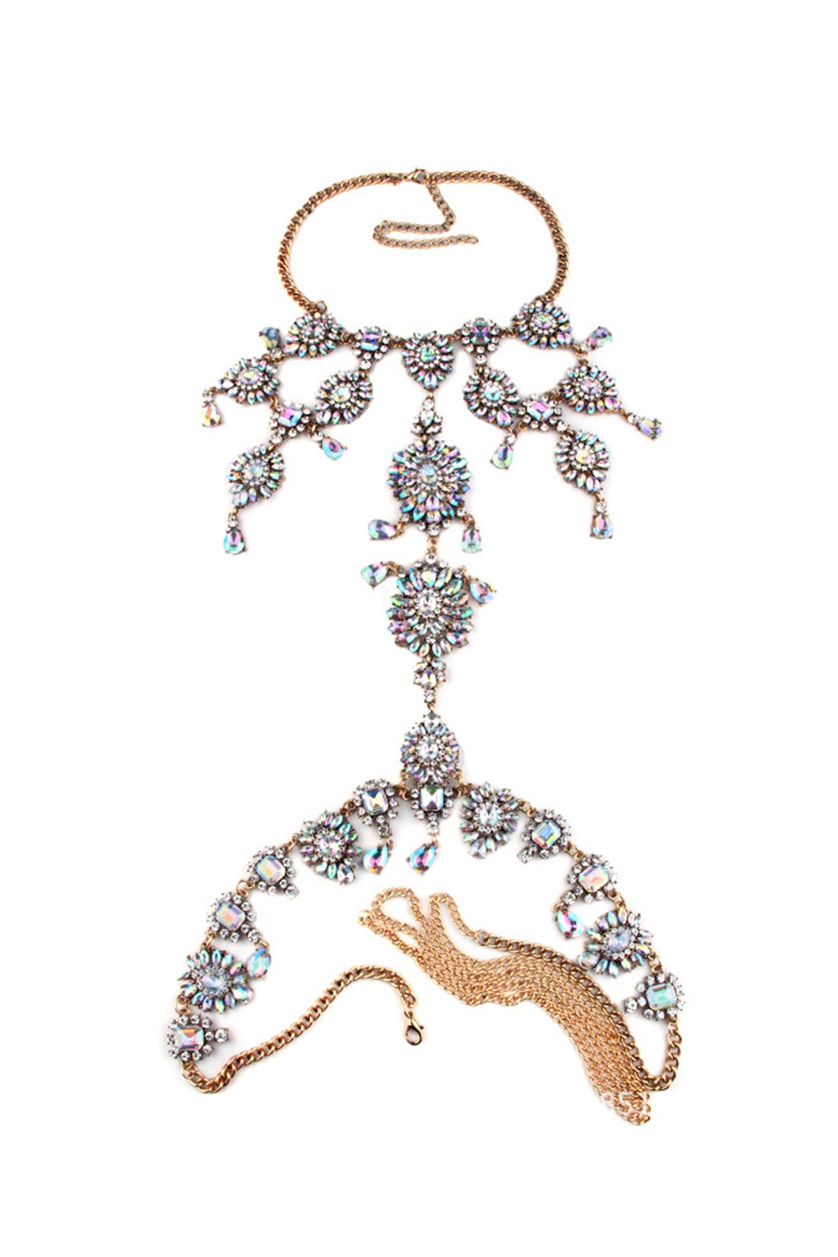 Floral Rhinestone Body Chain N4059