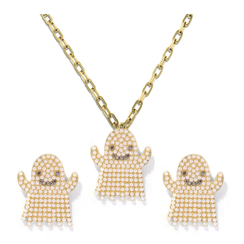 Ghost Pearl Chain Necklace Set N4062