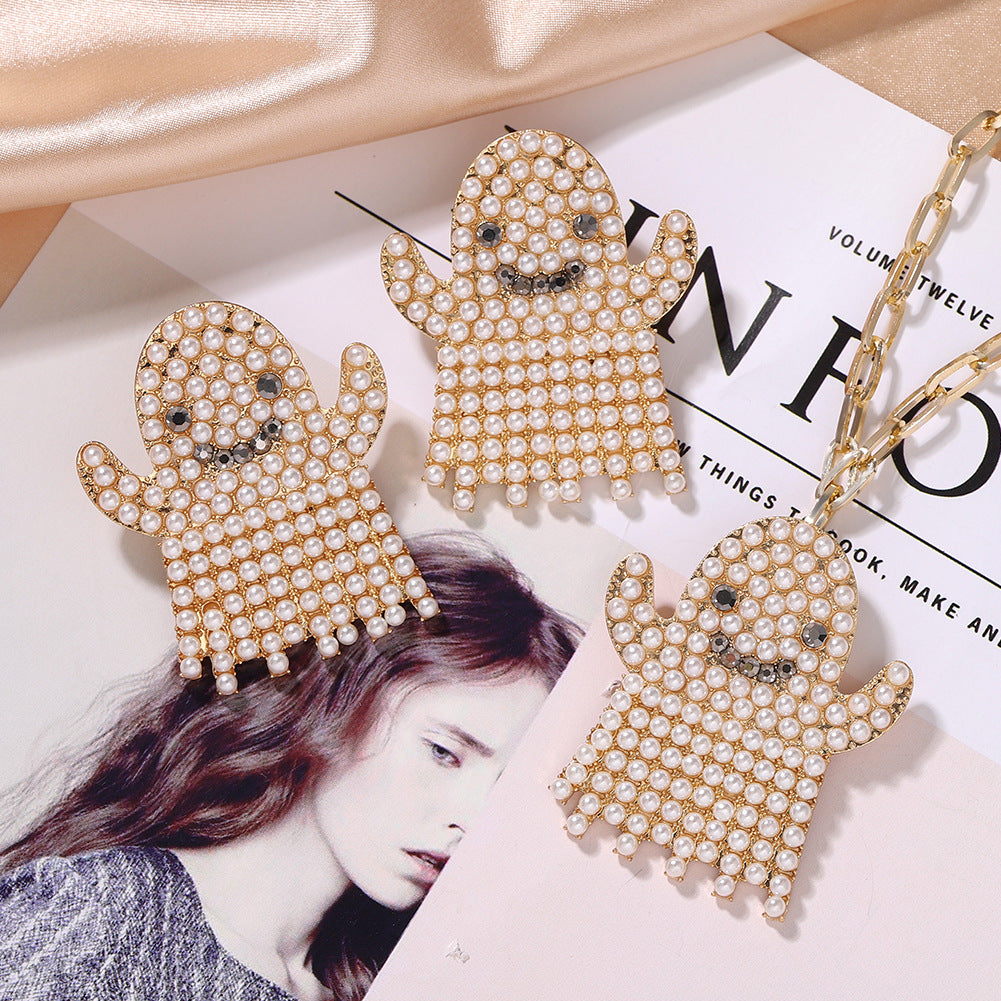 Ghost Pearl Chain Necklace Set N4062