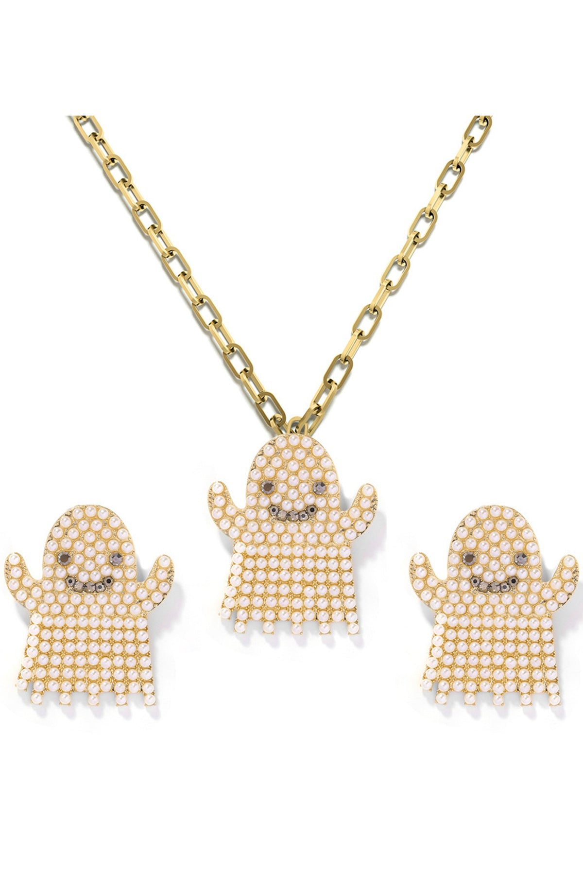 Ghost Pearl Chain Necklace Set N4062