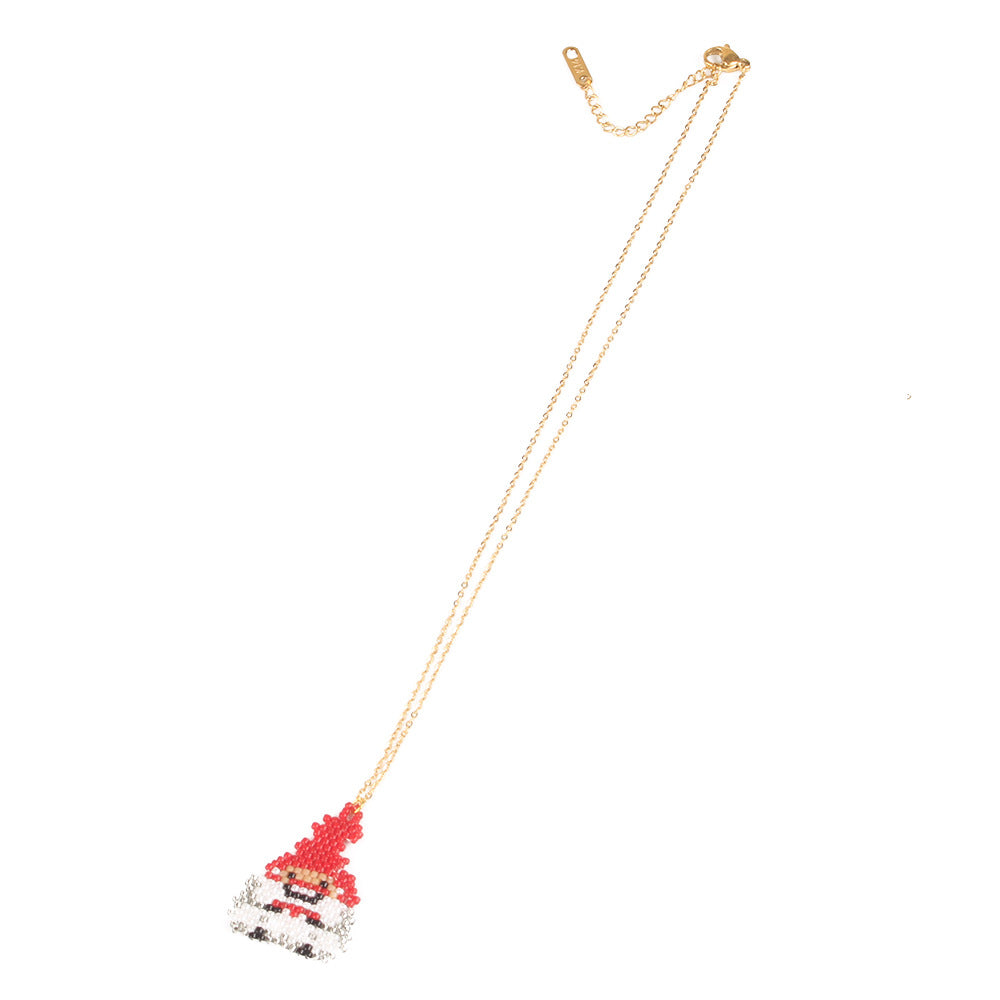 Santa Claus Seed Bead Necklace N4080 – view 3