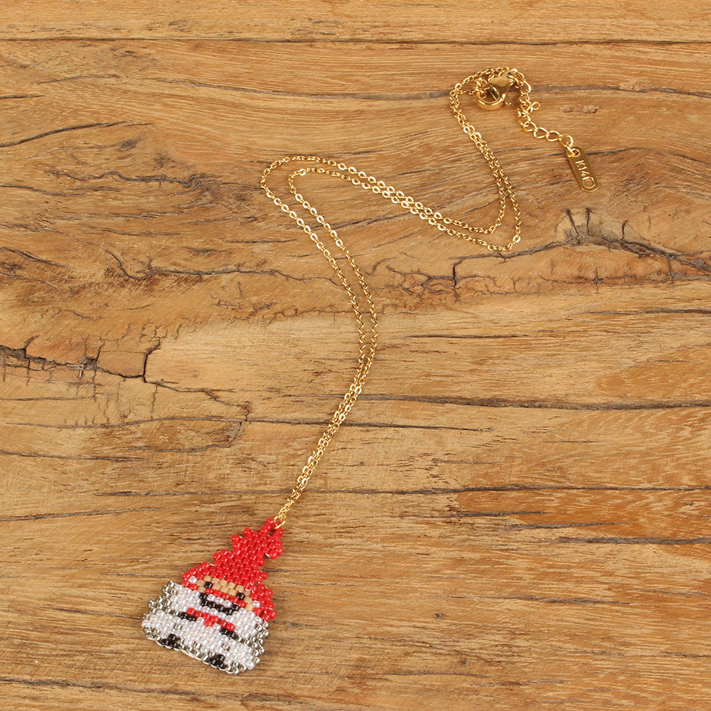 Santa Claus Seed Bead Necklace N4080 – view 4