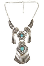 Clover Turquoise Tassel Necklace N4091