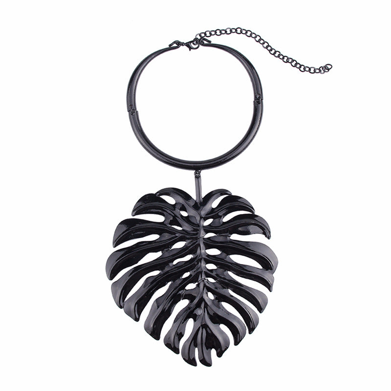 Leaf Alloy Choker Necklace N4132