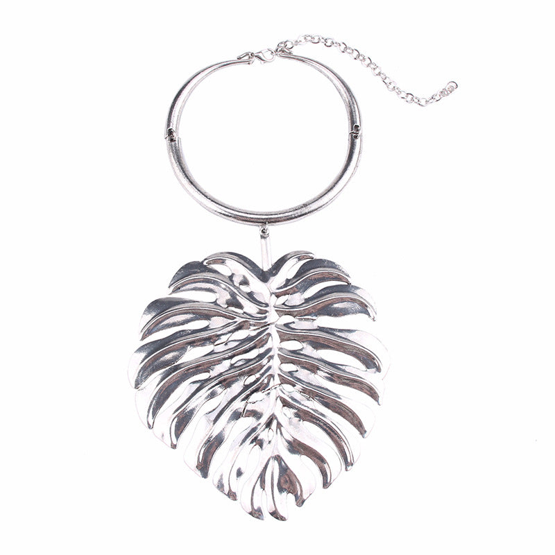 Leaf Alloy Choker Necklace N4132