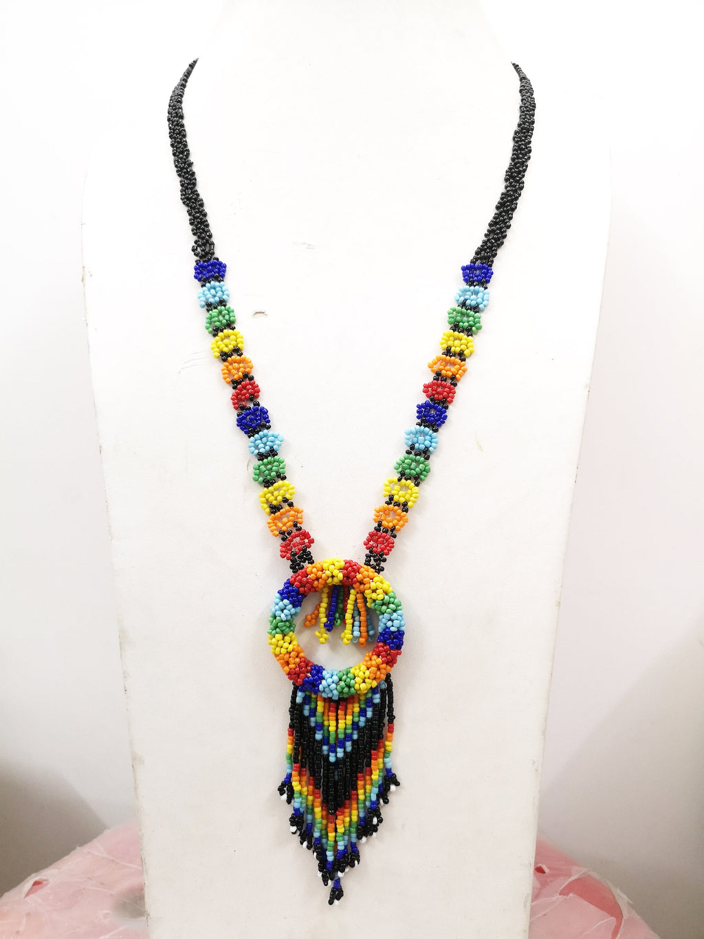 Seed Bead Tassel Necklace N4144