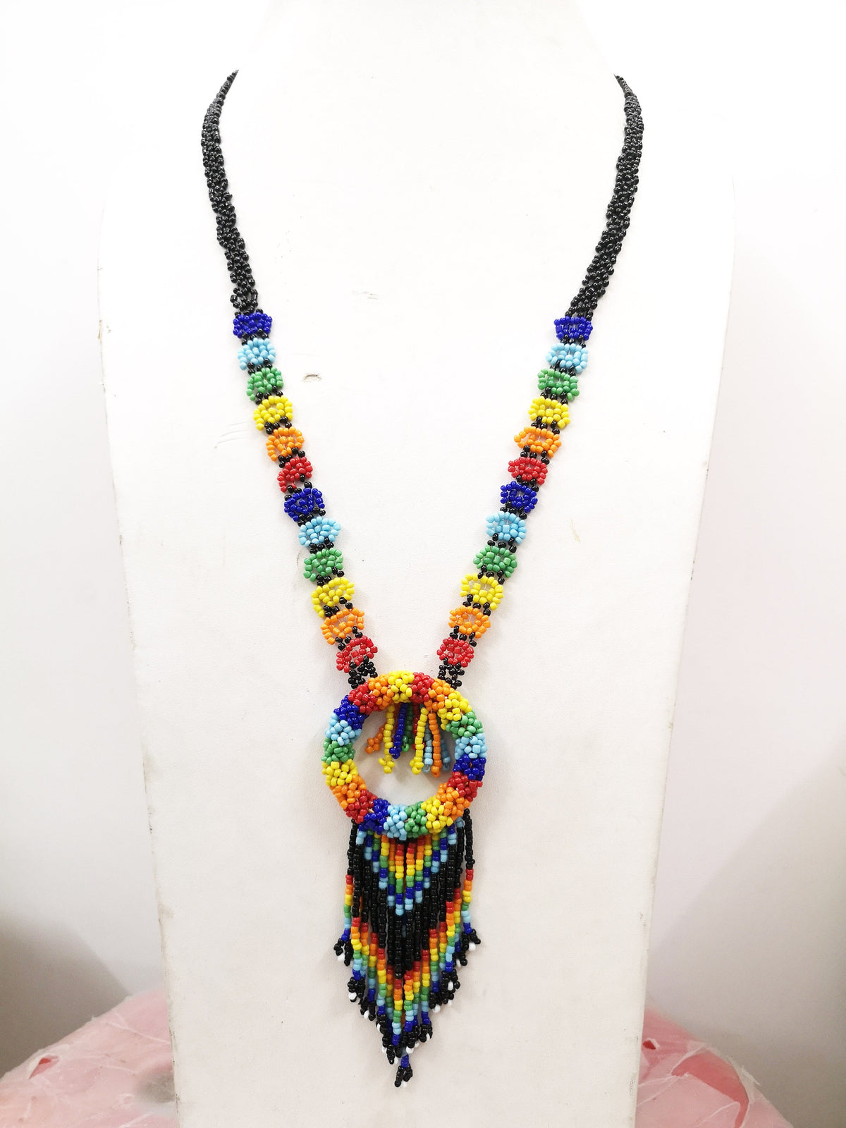 Seed Bead Tassel Necklace N4144
