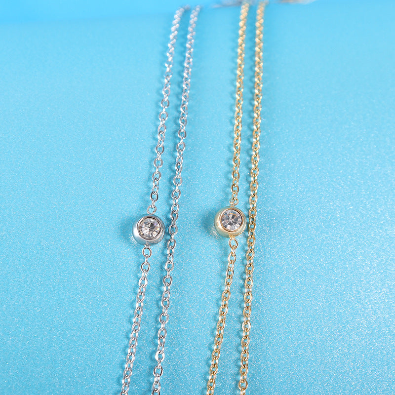 Clover Square Stainless Steel Necklace N4156