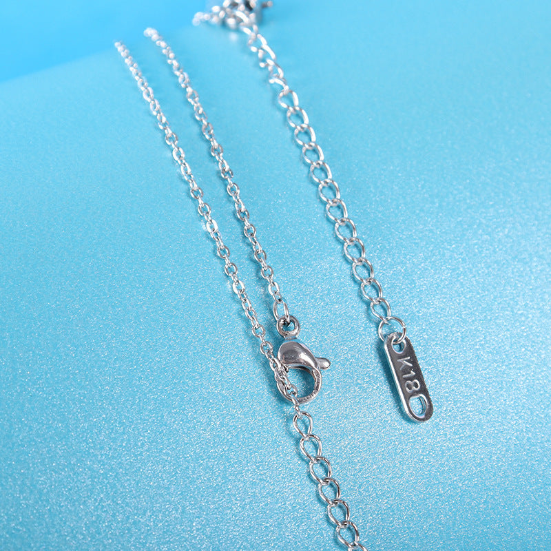 Clover Square Stainless Steel Necklace N4156