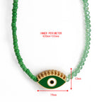 Evil Eye Crystal Seed Bead Necklace N4214