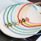 Evil Eye Crystal Seed Bead Necklace N4214