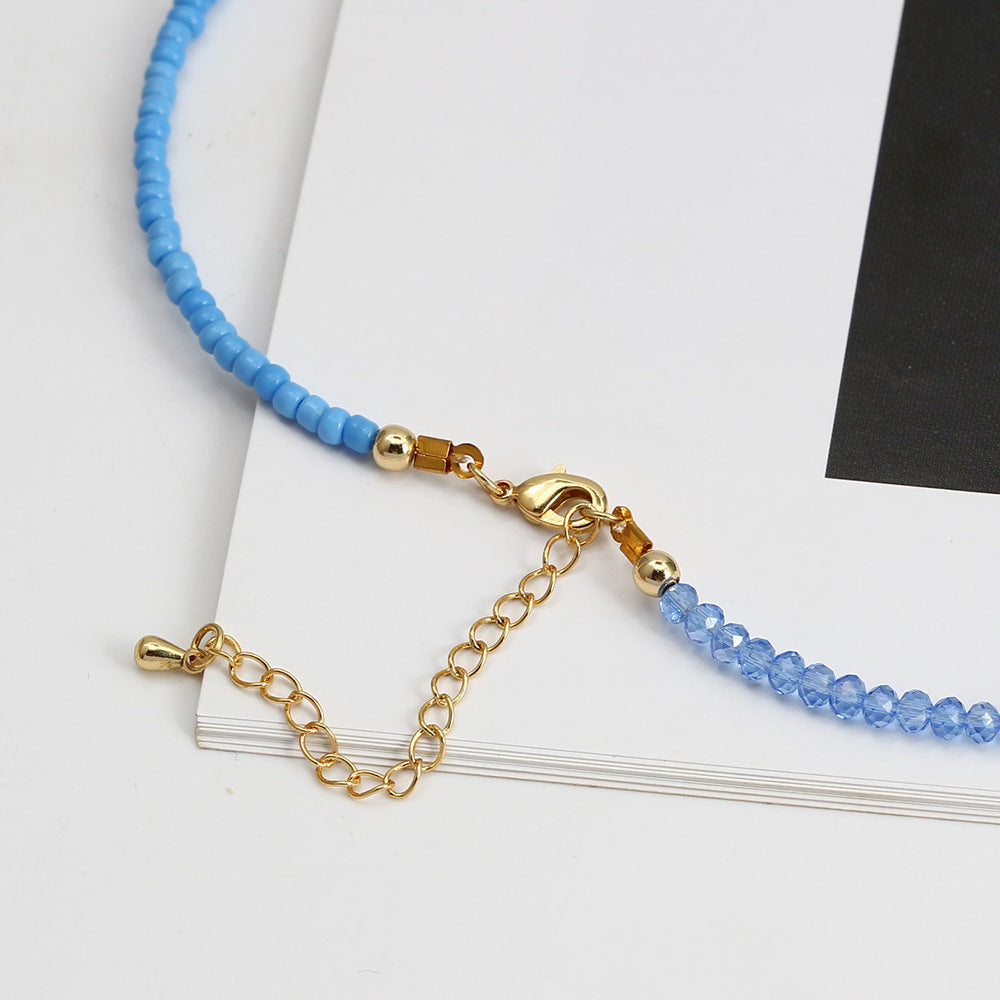 Evil Eye Crystal Seed Bead Necklace N4214