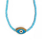 Evil Eye Crystal Seed Bead Necklace N4214