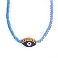 Evil Eye Crystal Seed Bead Necklace N4214