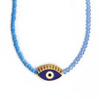 Evil Eye Crystal Seed Bead Necklace N4214