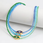 Evil Eye Crystal Seed Bead Necklace N4214