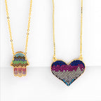 Heart Zircon Chain Necklace N4220
