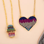 Heart Zircon Chain Necklace N4220