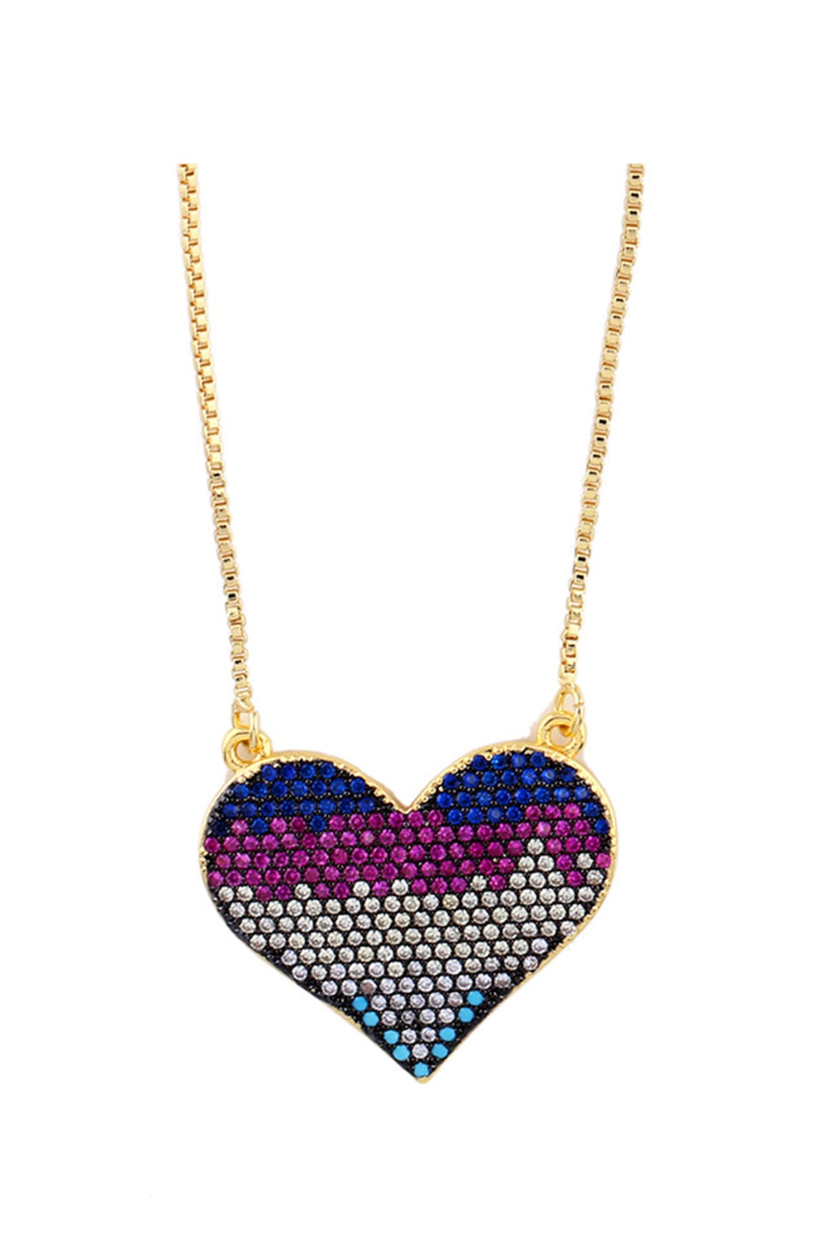 Heart Zircon Chain Necklace N4220