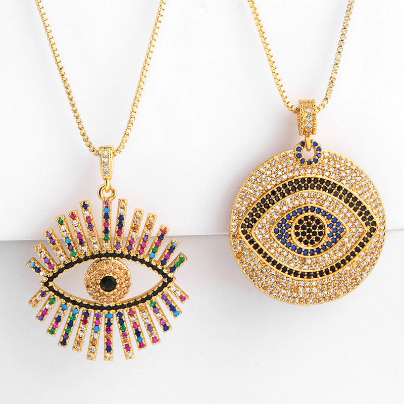 Evil Eye Zircon Chain Necklace N4222