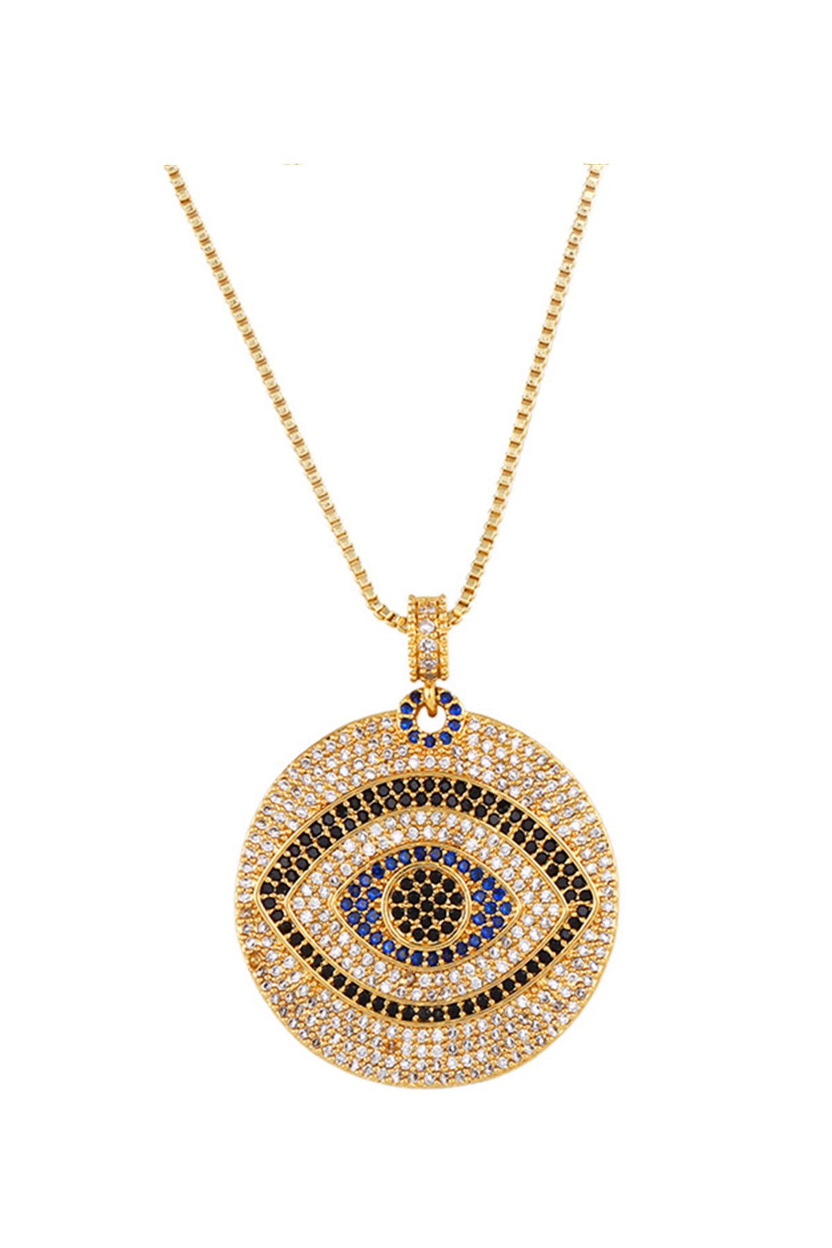 Evil Eye Zircon Chain Necklace N4222
