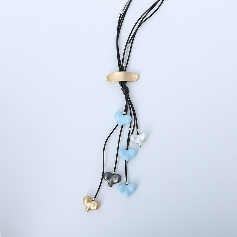 Heart Pendant Tassel Necklace N4241