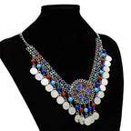 Coins Bead Tassel Necklace N4273