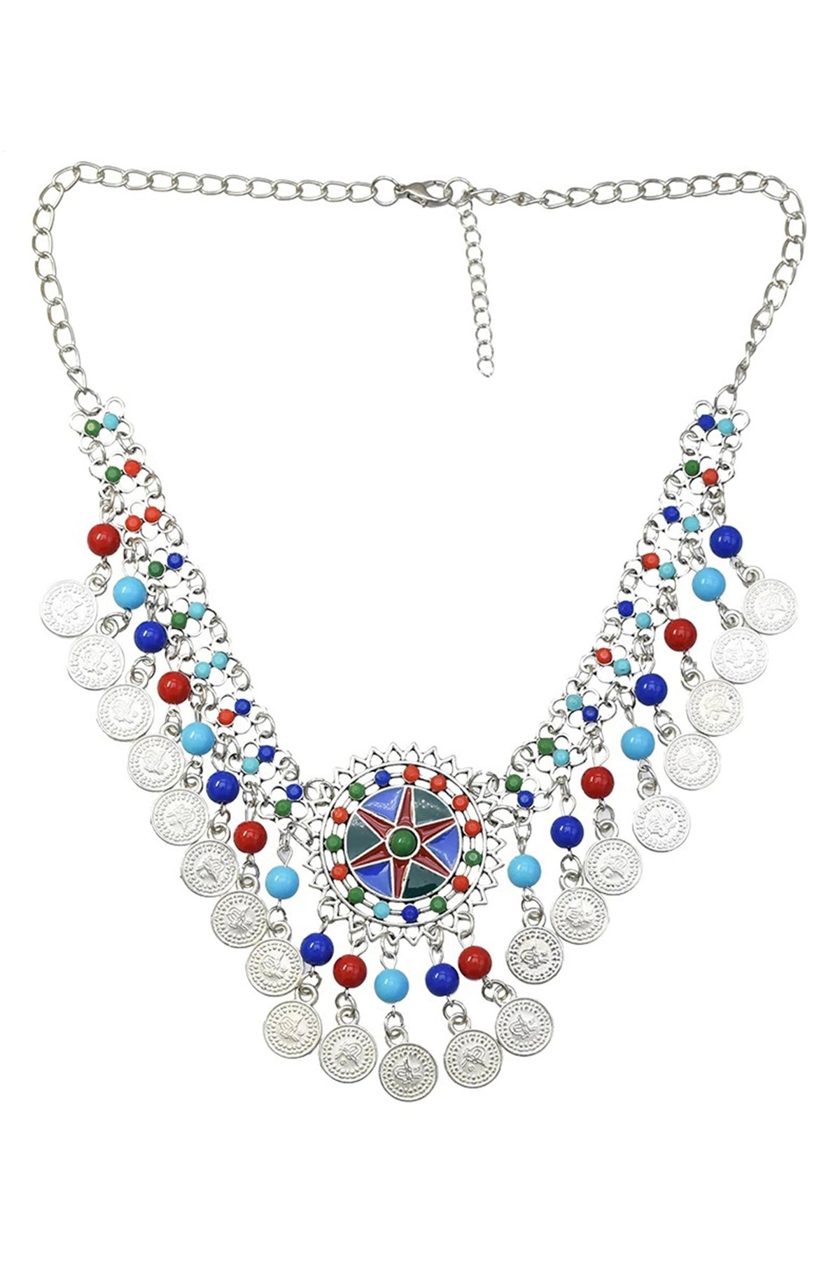 Coins Bead Tassel Necklace N4273