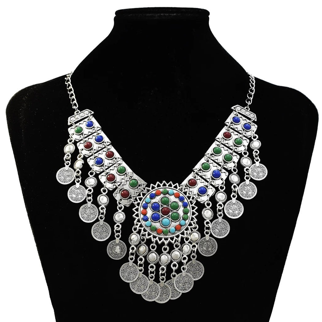 Coins Bead Tassel Necklace N4274