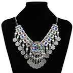Coins Bead Tassel Necklace N4274