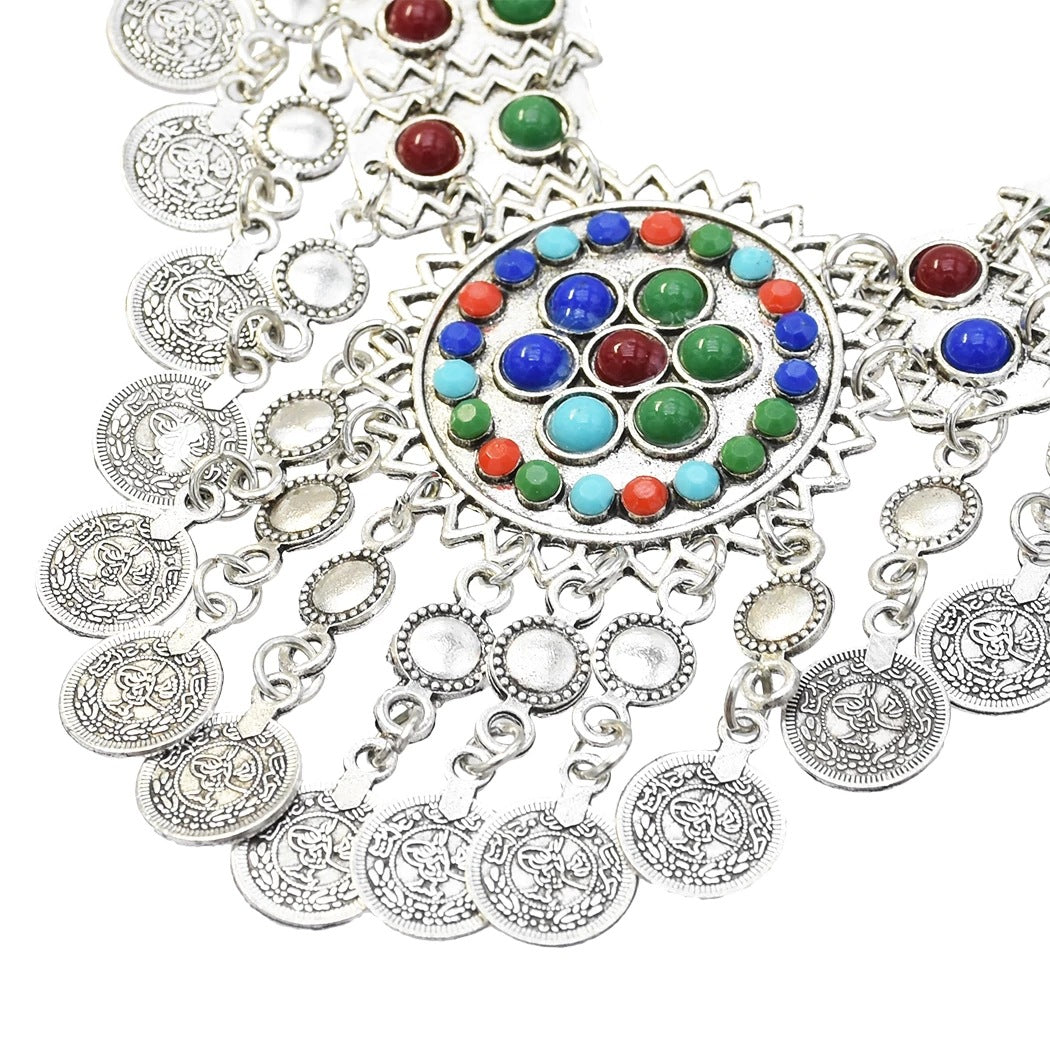 Coins Bead Tassel Necklace N4274