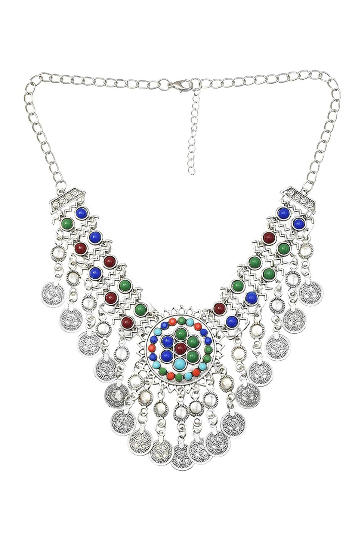 Coins Bead Tassel Necklace N4274