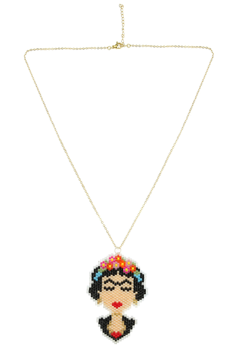 Floral Seed Bead Chain Necklace N4281