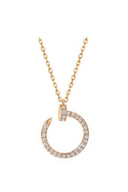 Bent Nail Zircon Necklace N4290