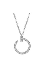 Bent Nail Zircon Necklace N4290