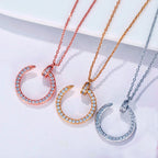 Bent Nail Zircon Necklace N4290