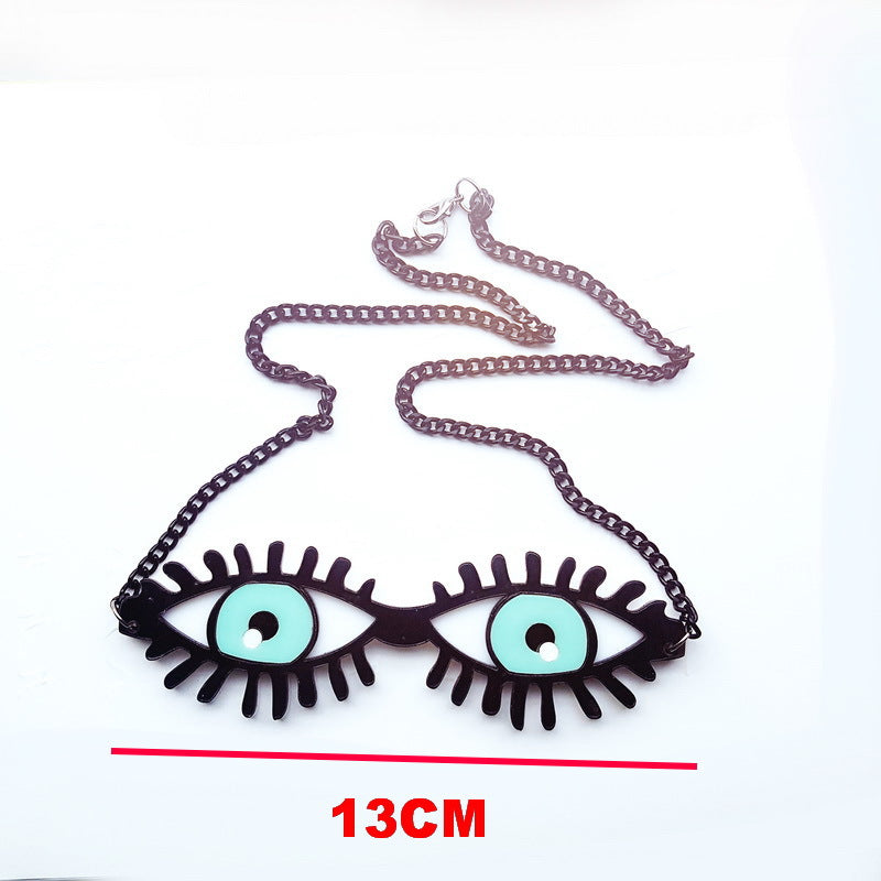 Eye Acrylic Chain Necklace N4319
