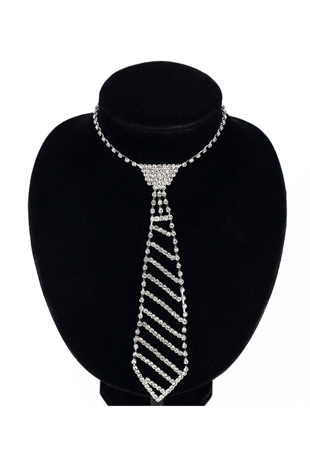 Tie Rhinestone Necklace N4340