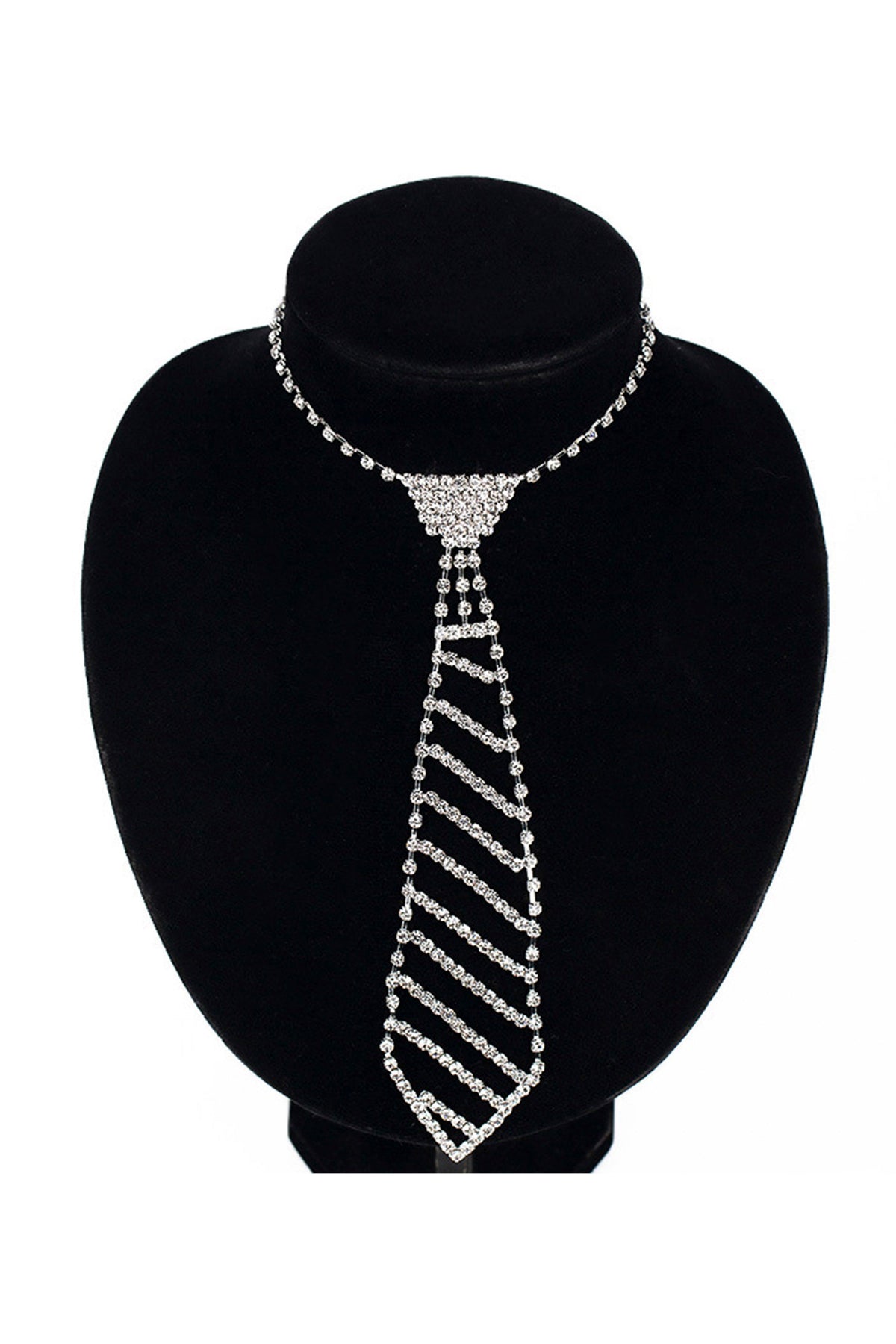 Tie Rhinestone Necklace N4340