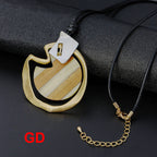 Heart Wooden Pendant Leather Necklace N4358
