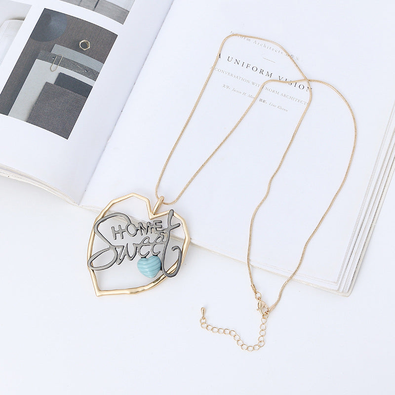 Sweet Home Heart Leather Necklace N4383