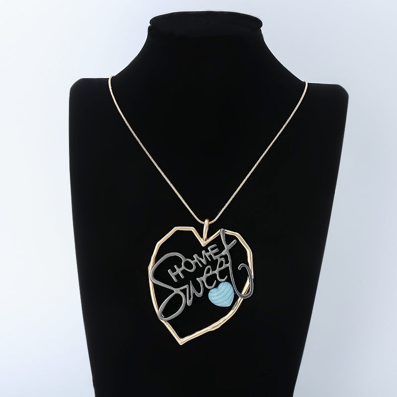 Sweet Home Heart Leather Necklace N4383