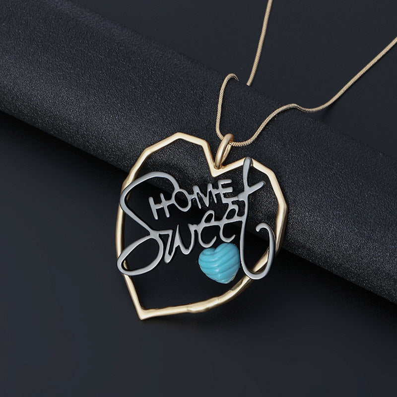 Sweet Home Heart Leather Necklace N4383