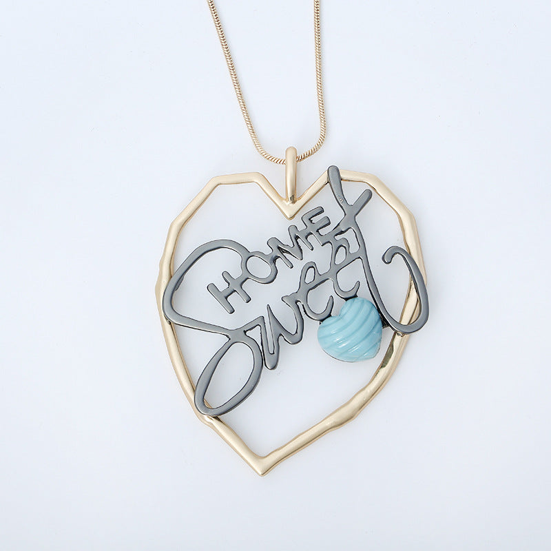 Sweet Home Heart Leather Necklace N4383