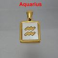 12 Constellations Square Stainless Steel Necklace N4398