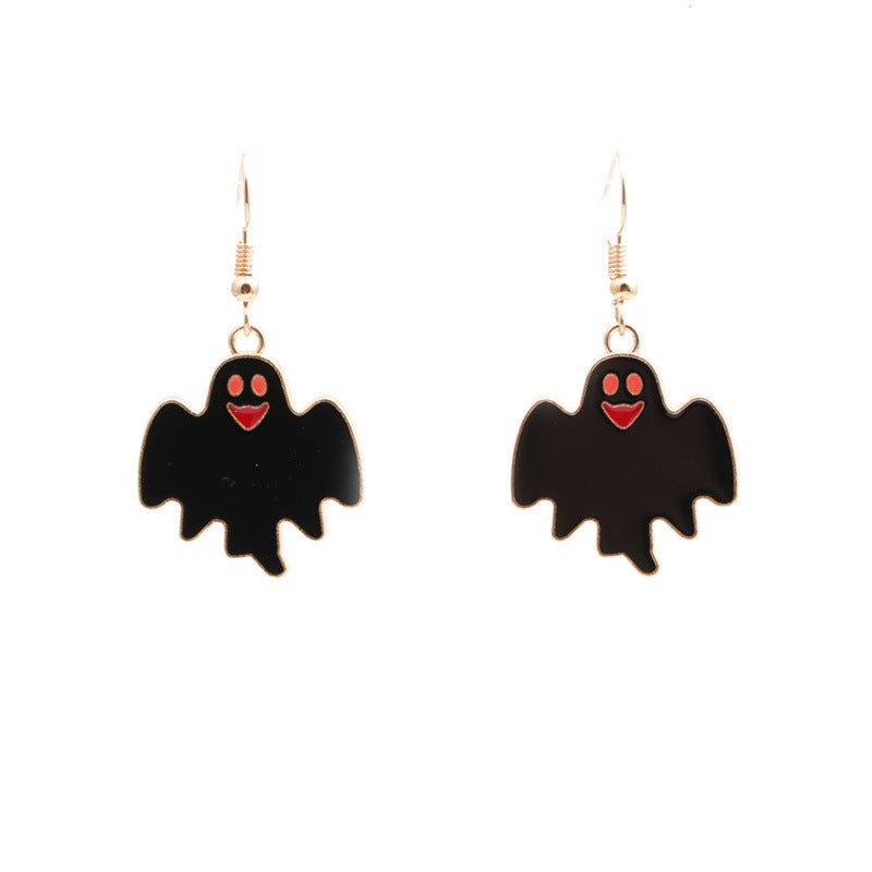 Ghost Pendant Necklace Earrings Set N4420