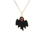 Ghost Pendant Necklace Earrings Set N4420
