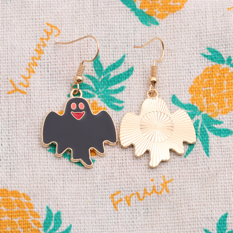 Ghost Pendant Necklace Earrings Set N4420