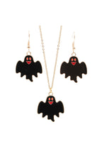 Ghost Pendant Necklace Earrings Set N4420